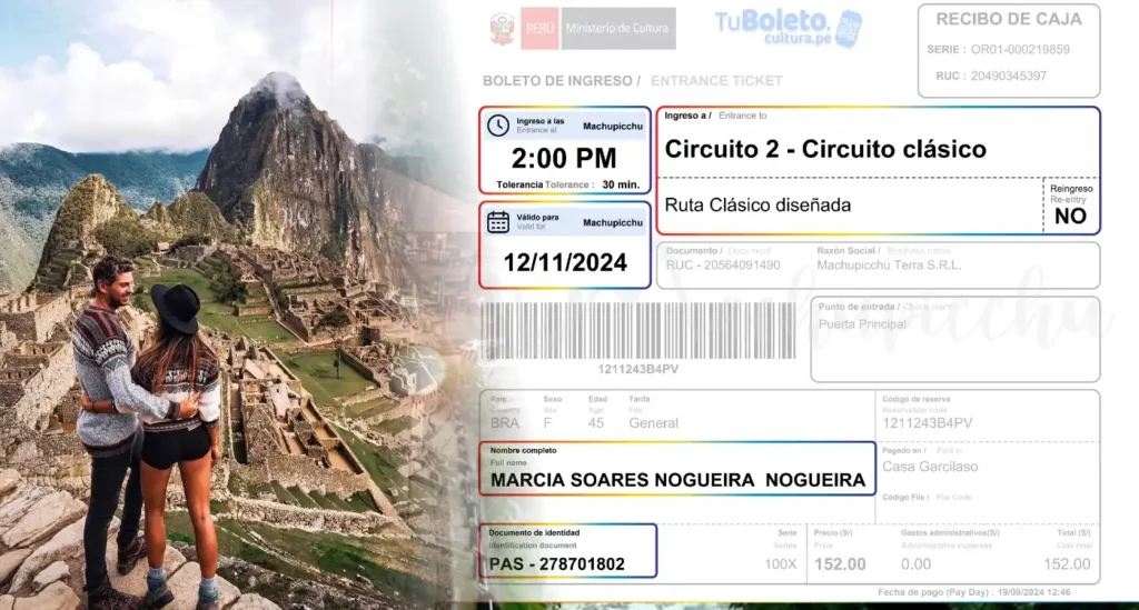 Explicación sobre las entradas a Machu Picchu