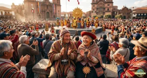 Inti Raymi con niños y adultos mayores